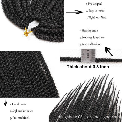 Synthetic senegalese nubian bulk extension twist crochet box braids crochet braid hair